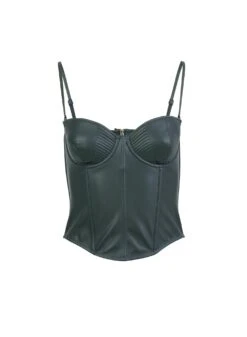 Fleur Du Mal Vegan Leather Bustier 11 Fleur Du Mal Vegan Leather Bustier -Fleurdumal Shop evergreenbustierflat1