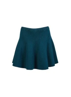Fleur Du Mal Knit Flared Mini Skirt -Fleurdumal Shop evergreenknitskirtflat1