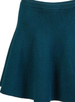 Fleur Du Mal Knit Flared Mini Skirt -Fleurdumal Shop evergreenknitskirtflat2