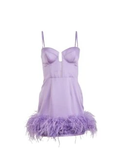 Fleur Du Mal Feather Embellished Bustier Dress -Fleurdumal Shop featherdressflat1