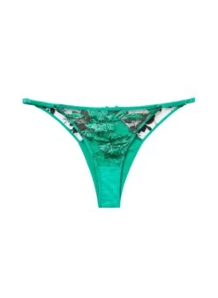Fleur Du Mal Pressed Floral Embroidery Panty -Fleurdumal Shop foilpantyflat1
