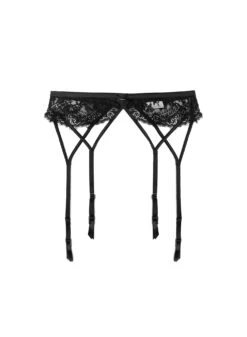 Fleur Du Mal Frankie Lace Strappy Garter Belt -Fleurdumal Shop frankiegarterblackflat1