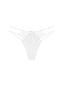 Fleur Du Mal Frankie Lace Strappy Tanga -Fleurdumal Shop frankielacestrappytangaivoryflat1