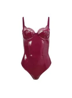 Fleur Du Mal Frankie Lace PVC Bodysuit -Fleurdumal Shop frankiepvcbodysuitflat1