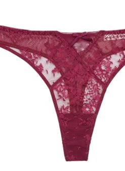 Fleur Du Mal Frankie Lace PVC Thong -Fleurdumal Shop frankiepvcthongsangriaflat2