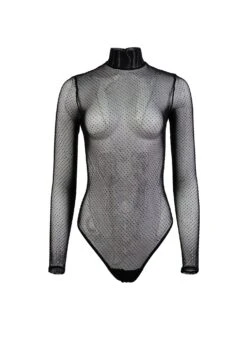 Fleur Du Mal Rhinestone Bodysuit -Fleurdumal Shop hotfixbodysuitflat1