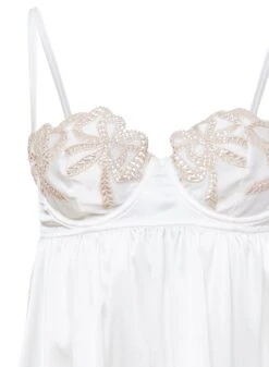 Fleur Du Mal Bow Guipure Embroidery Babydoll -Fleurdumal Shop ivorybowbabydollflat2