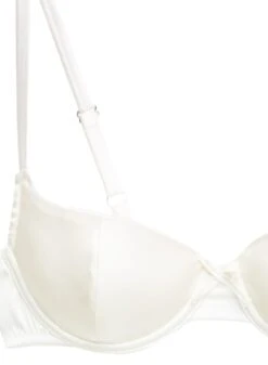 Fleur Du Mal Satin Luxe Balconette Bra -Fleurdumal Shop ivoryluxebalconetteflat2