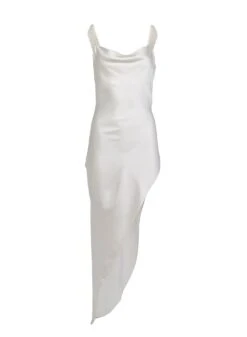 Fleur Du Mal High Leg Cowl Neck Slip With Pearls -Fleurdumal Shop ivorypearlslipflat1