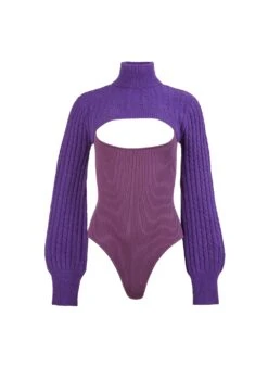 Fleur Du Mal Knit Cutout Front Bodysuit