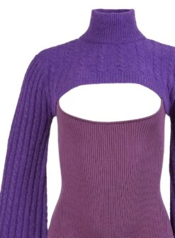 Fleur Du Mal Knit Cutout Front Bodysuit -Fleurdumal Shop knitcutoutbodysuitflat2