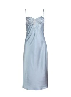 Fleur Du Mal Velvet Lily Embroidery Slip Dress -Fleurdumal Shop lilslipflat1