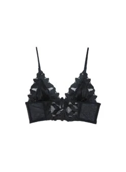 Fleur Du Mal Lily Embroidery Longline Triangle Bra -Fleurdumal Shop lilylongtriangleflat1