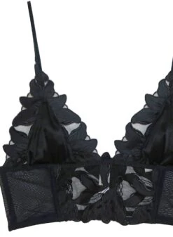 Fleur Du Mal Lily Embroidery Longline Triangle Bra -Fleurdumal Shop lilylongtriangleflat2