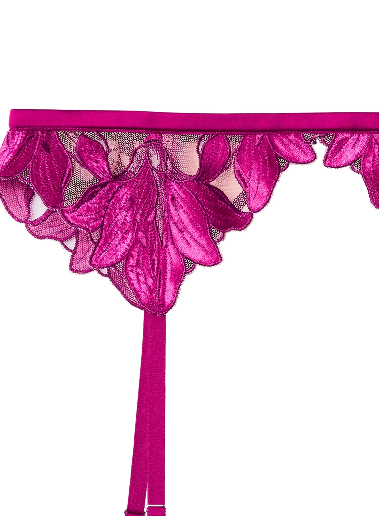 Fleur Du Mal Velvet Lily Embroidery Garter Belt 8 Fleur Du Mal Velvet Lily Embroidery Garter Belt - Image 8