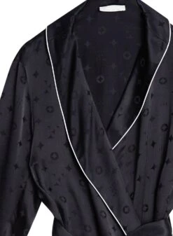 Fleur Du Mal Men's Silk Jacquard Robe -Fleurdumal Shop mensrobeflat2