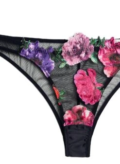 Fleur Du Mal Monet Embroidered Cheeky -Fleurdumal Shop monetcheekyblackflat1
