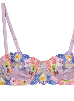 Fleur Du Mal Orchid Embroidery Balconette Bra -Fleurdumal Shop orchidbraflat2