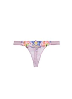 Fleur Du Mal Orchid Embroidery Thong -Fleurdumal Shop orchidthongflat1