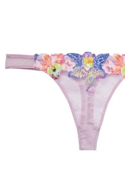 Fleur Du Mal Orchid Embroidery Thong -Fleurdumal Shop orchidthongflat2