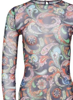 Fleur Du Mal Paisley Mesh Dress -Fleurdumal Shop paisleymeshdressflat2