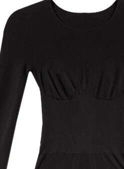 Fleur Du Mal Le Body Long Sleeve Control Bodysuit -Fleurdumal Shop perforatedlongsleevebodysuitblackflat2