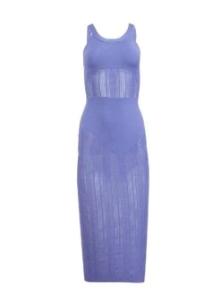 Fleur Du Mal Linear Pointelle Knit Dress -Fleurdumal Shop pointelledressflat1