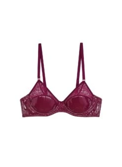 Fleur Du Mal Frankie Lace PVC Bebe Bra -Fleurdumal Shop pvcbebebraflat1