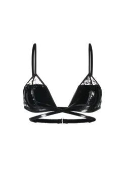 Fleur Du Mal Frankie Lace PVC Triangle Bra -Fleurdumal Shop pvcbraflat1