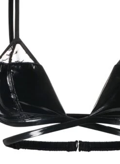 Fleur Du Mal Frankie Lace PVC Triangle Bra -Fleurdumal Shop pvcbraflat2