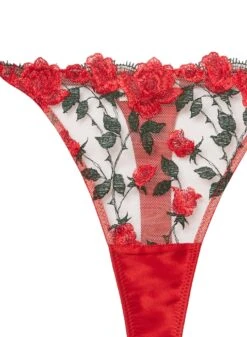 Fleur Du Mal Roses & Thorns Thong -Fleurdumal Shop roseandthornthongflat2
