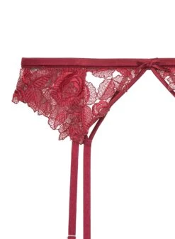 Fleur Du Mal Rose Embroidery Garter -Fleurdumal Shop roseembroiderygarterflat2