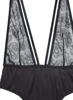 Fleur Du Mal Rose Lace Bodysuit -Fleurdumal Shop roselacebsblackflat2