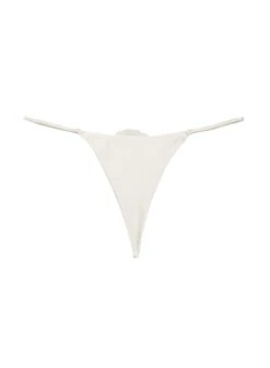 Fleur Du Mal Rose Luxe V String -Fleurdumal Shop roseluxevstringivoryflat1
