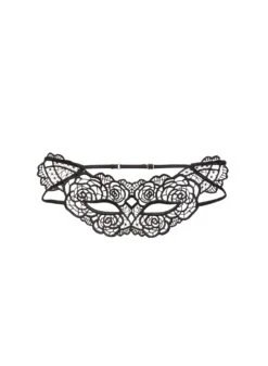 Fleur Du Mal Rose Guipure Eye Mask -Fleurdumal Shop rosemaskflat