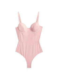 Fleur Du Mal Eco Luxe Jersey Bullet Bodysuit -Fleurdumal Shop rosepinkrecycledbsflat1