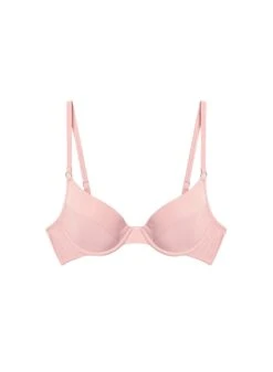 Fleur Du Mal Eco Luxe Jersey Lined Demi Bra -Fleurdumal Shop rosepinkrecycleddemibraflat1