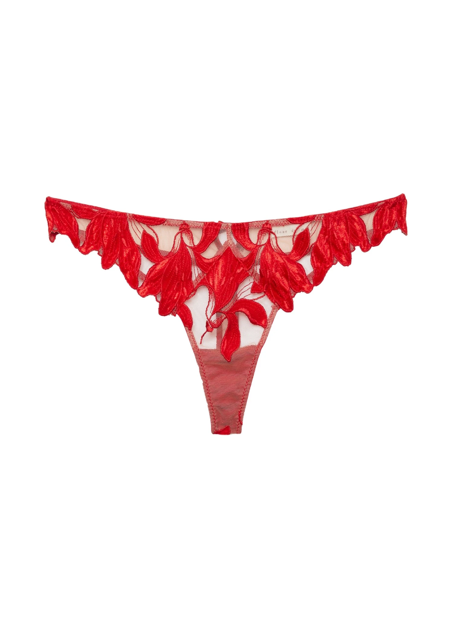 Fleur Du Mal Velvet Lily Embroidery Hipster Thong 3 Fleur Du Mal Velvet Lily Embroidery Hipster Thong - Image 3