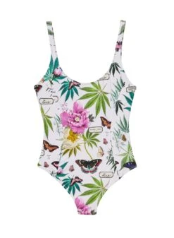 Fleur Du Mal Botanical Scoop Neck One Piece -Fleurdumal Shop scoopneckonepieceflat1