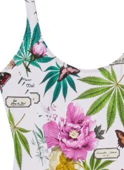 Fleur Du Mal Botanical Scoop Neck One Piece -Fleurdumal Shop scoopneckonepieceflat2