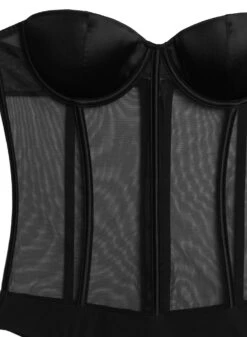 Fleur Du Mal Silk & Mesh Bodysuit -Fleurdumal Shop silkmeshbsblackflat2