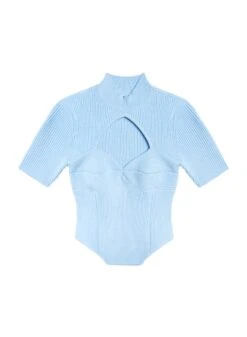 Fleur Du Mal Short Sleeve Corset Knit Top -Fleurdumal Shop ssknittopflat1