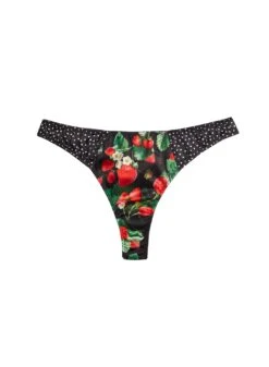 Fleur Du Mal Strawberry Print Thong -Fleurdumal Shop strawberryprintthongflat1