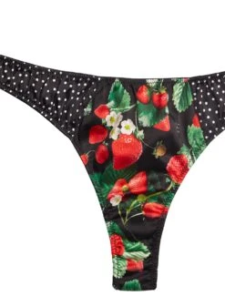 Fleur Du Mal Strawberry Print Thong -Fleurdumal Shop strawberrythongflat2