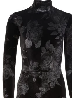 Fleur Du Mal Rose Velvet Catsuit -Fleurdumal Shop velvetcatsuitflat2