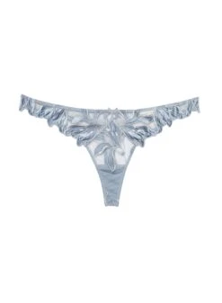 Fleur Du Mal Velvet Lily Embroidery Hipster Thong -Fleurdumal Shop velvetlilythongflat1