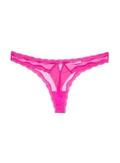 Fleur Du Mal Sheer Tulle Thong -Fleurdumal Shop wildpinkthongflat1